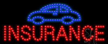 Red and Blue Auto Insurance Logo Animated LED Sign