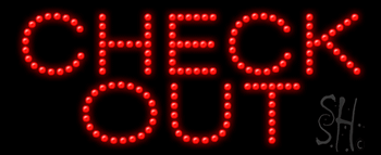 Red Check Out Animated LED Sign