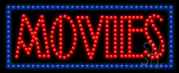 Red and Blue Movies Animated LED Sign
