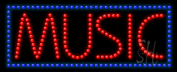 Red and Blue Music Animated LED Sign