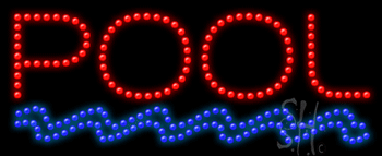 Red and Blue Pool Animated LED Sign