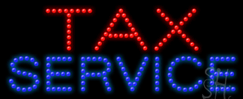 Red and Blue Tax Service Animated LED Sign