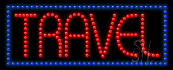 Red and Blue Travel Animated LED Sign