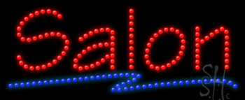 Red Salon Animated LED Sign