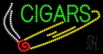 Green Cigars Animated LED Sign