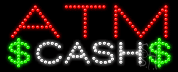 Red ATM Cash Animated LED Sign