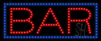 Blue Border Bar Animated LED Sign