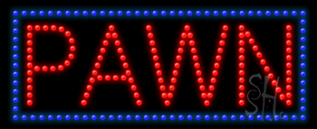 Blue Border Pawn Animated LED Sign