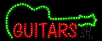 Guitars Logo Animated LED Sign