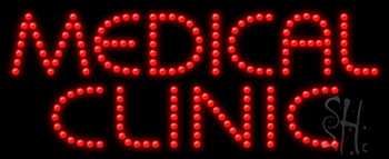 Red Medical Clinic Animated LED Sign