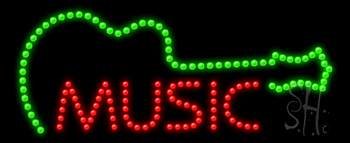 Gitar Logo Music Animated LED Sign