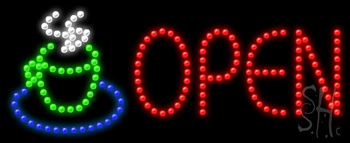 Coffee Cup Open Animated LED Sign