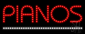 Red Pianos Animated LED Sign