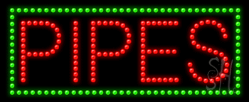 Green Border Pipes Animated LED Sign