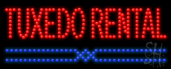 Red and Blue Tuxedos Rental Animated LED Sign
