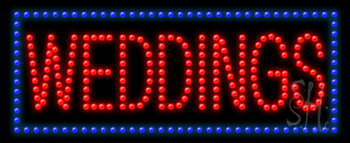 Red and Blue Weddings Animated LED Sign