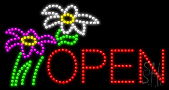 Flowers Open Animated LED Sign