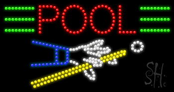 Red Pool Animated LED Sign