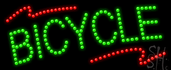Green Bicycle Animated LED Sign