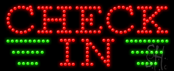 Red Check In Animated LED Sign