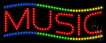 Red Music Animated LED Sign