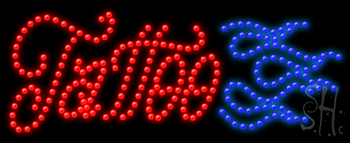 Red and Blue Tattoo Animated LED Sign