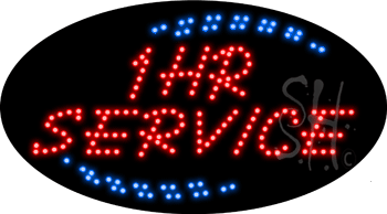1 Hr Service Red Animated LED Sign