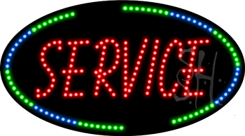 Two Color Border Service Animated LED Sign