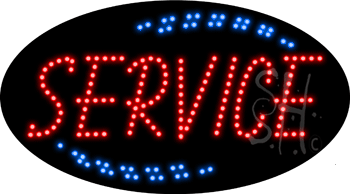 Red Service Animated LED Sign