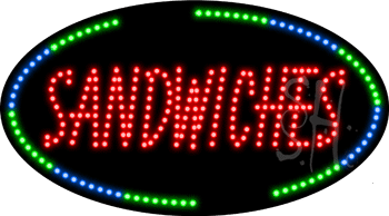 Green and Blue Border Sandwiches Animated LED Sign