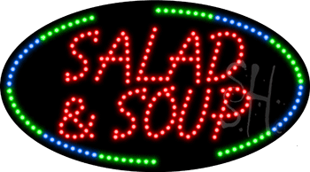 Green and Blue Border Salad and Soup Animated LED Sign