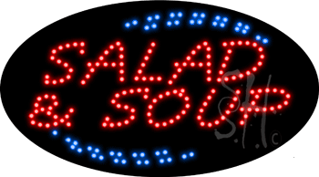 Red Salad and Soup Animated LED Sign