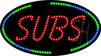 Green and Blue Border Subs Animated LED Sign