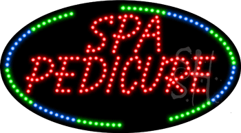 Green and Blue Border Spa Pedicure Animated LED Sign