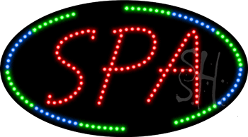 Green and Blue Border Spa Animated LED Sign