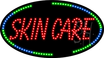 Green and Blue Border Skin Care Animated LED Sign