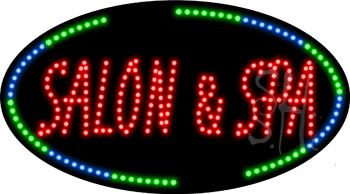 Green and Blue Border Salon and Spa Animated LED Sign