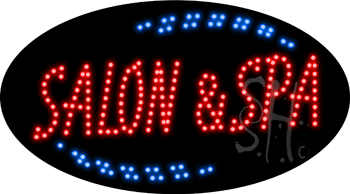 Red Salon and Spa Animated LED Sign