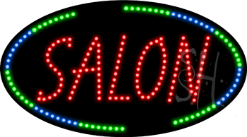 Green and Blue Border Salon Animated LED Sign