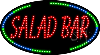Green and Blue Border Salad Bar Animated LED Sign