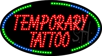 Oval Border Temporary Tattoo Animated LED Sign