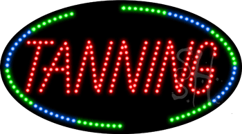 Oval Border Tanning Animated LED Sign