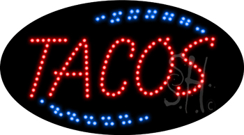 Red Tacos Animated LED Sign