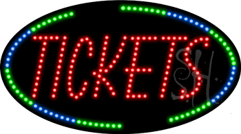 Green and Blue Border Tickets Animated LED Sign