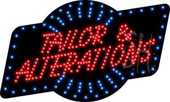 Red Tailor and Alterations Animated LED Sign