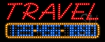 Red Travel Animated LED Sign with Phone