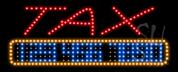 Red Tax E File Animated LED Sign with Phone