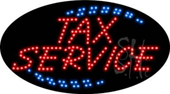 Red Tax Service Animated LED Sign