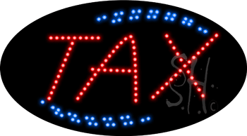 Red Tax Animated LED Sign