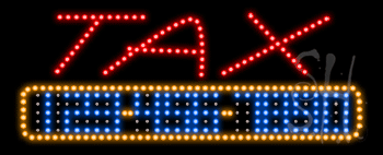 Red Tax Animated LED Sign with Phone